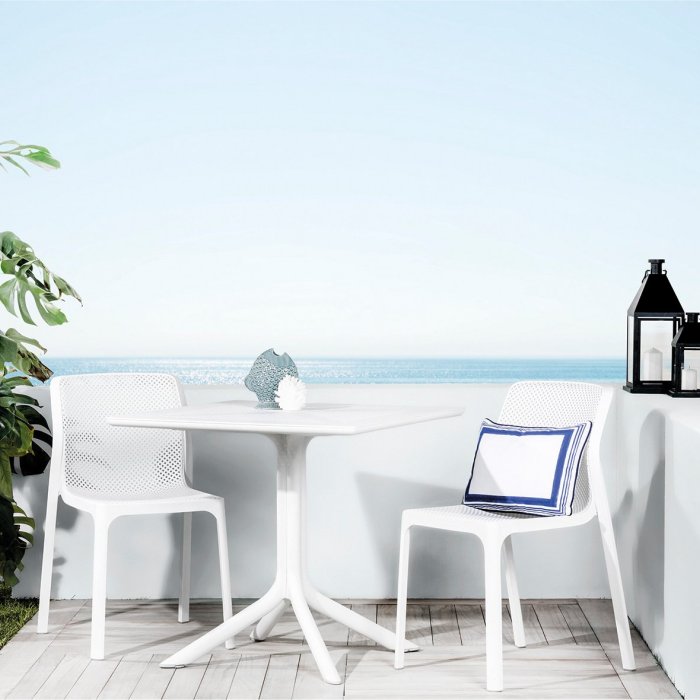 Clip Vs Clip-X | Nardi Tables 5 Central pedestal tables nz - clip 70 patio table in white with bit chairs
