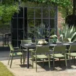 NARDI Rio Alu Trill 10-Seater Outdoor Dining Set - Charcoal & Olive Green Chairs NARDI Rio Alu Trill 10-Seater Outdoor Dining Set - Charcoal & Olive Green Chairs