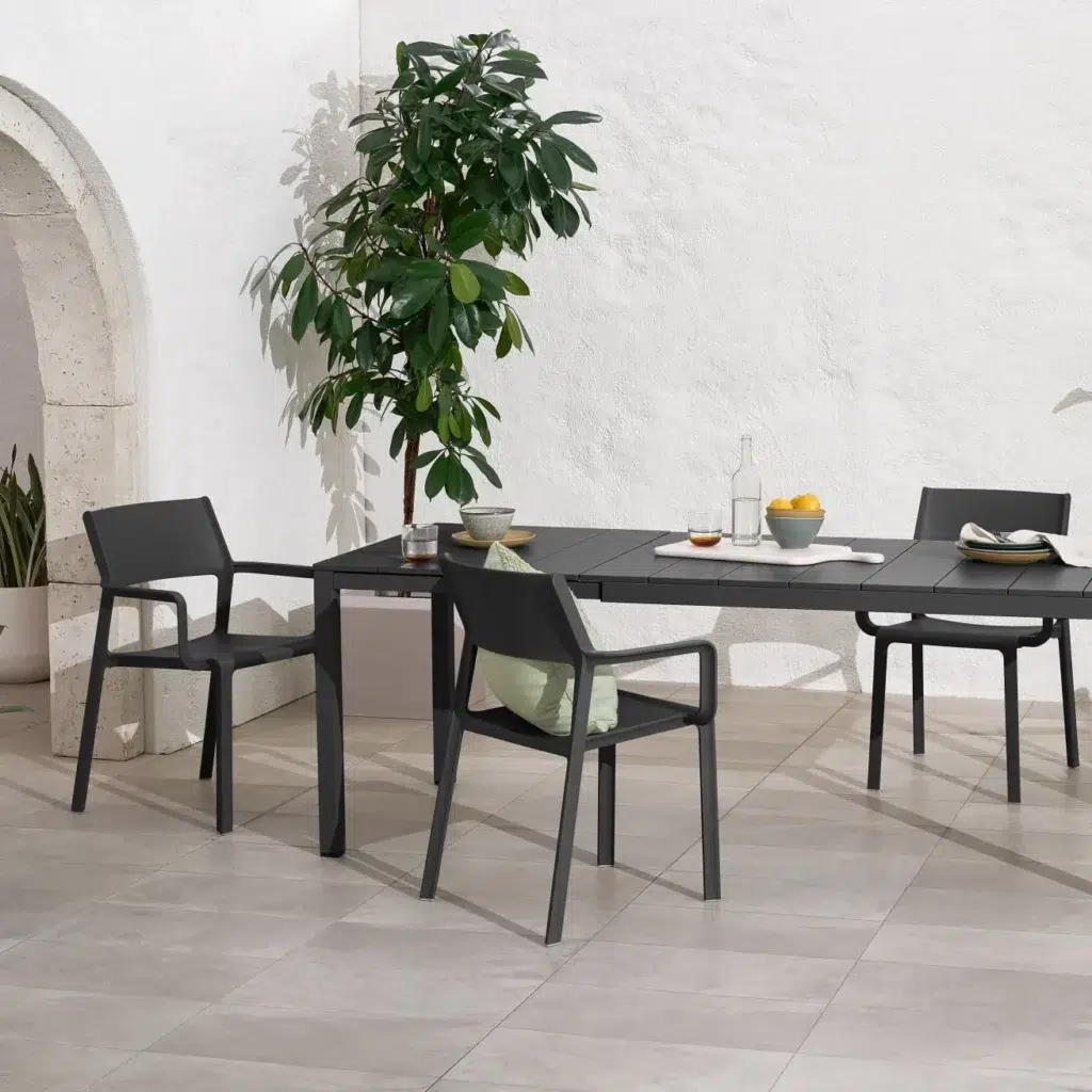 Nardi rio alu trill outdoor dining set - charcoal