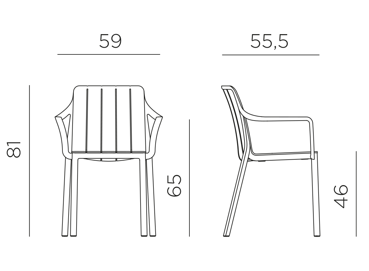 Tiberina Outdoor Dining Set 2 Nardi tiberina arm chair dimensions