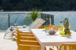 NARDI Rio ALU Net 10-Seater Outdoor Dining Set - White & Mustard (Zoomed)