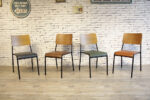 ByDezign Mid-Century Modern Retro School Dining Chair Colour Range