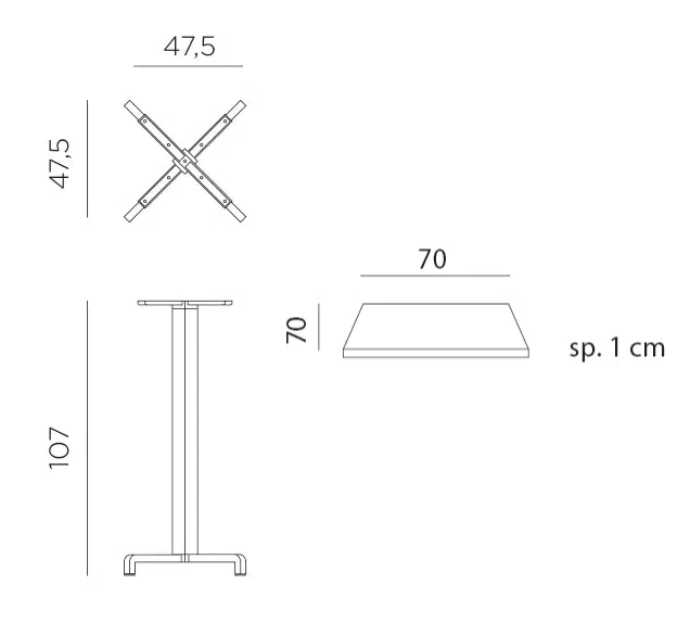 Nardi fiore hpl high table bar leaner dimensions