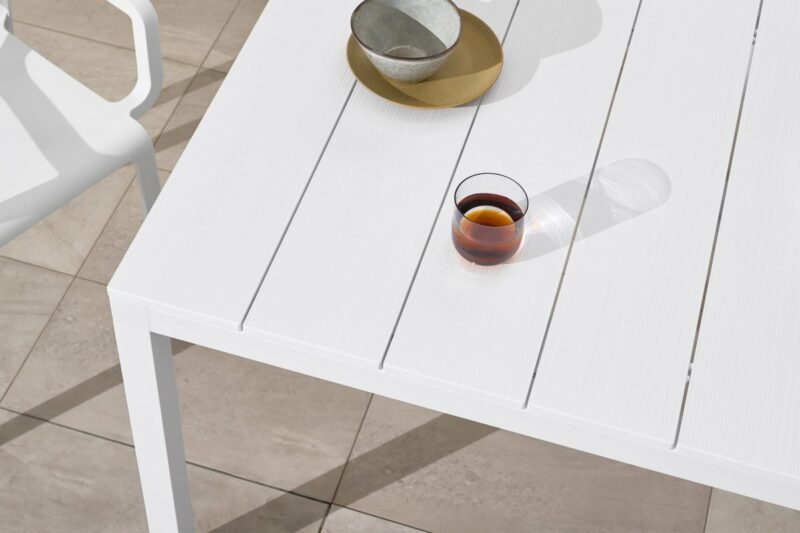 NARDI Rio ALU 140-210 Extendable Table in White (Table Top Texture)
