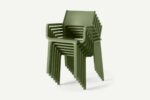 NARDI Trill Armchairs in Olive Green Stacked 6 High