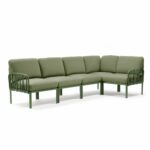 Komodo 5 Modular Outdoor Sofa - Olive Green & Jungle Cushions (Sunbrella®) NARDI Komodo 5 Modular Outdoor Sofa - Olive Green & Jungle Cushions (Sunbrella®)