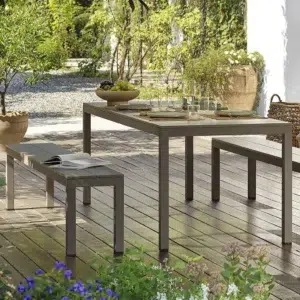 Rio 210 alu outdoor table & bench set (6-8 seater) featured