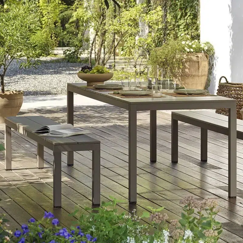 Rio 210 alu outdoor table & bench set (6-8 seater) featured