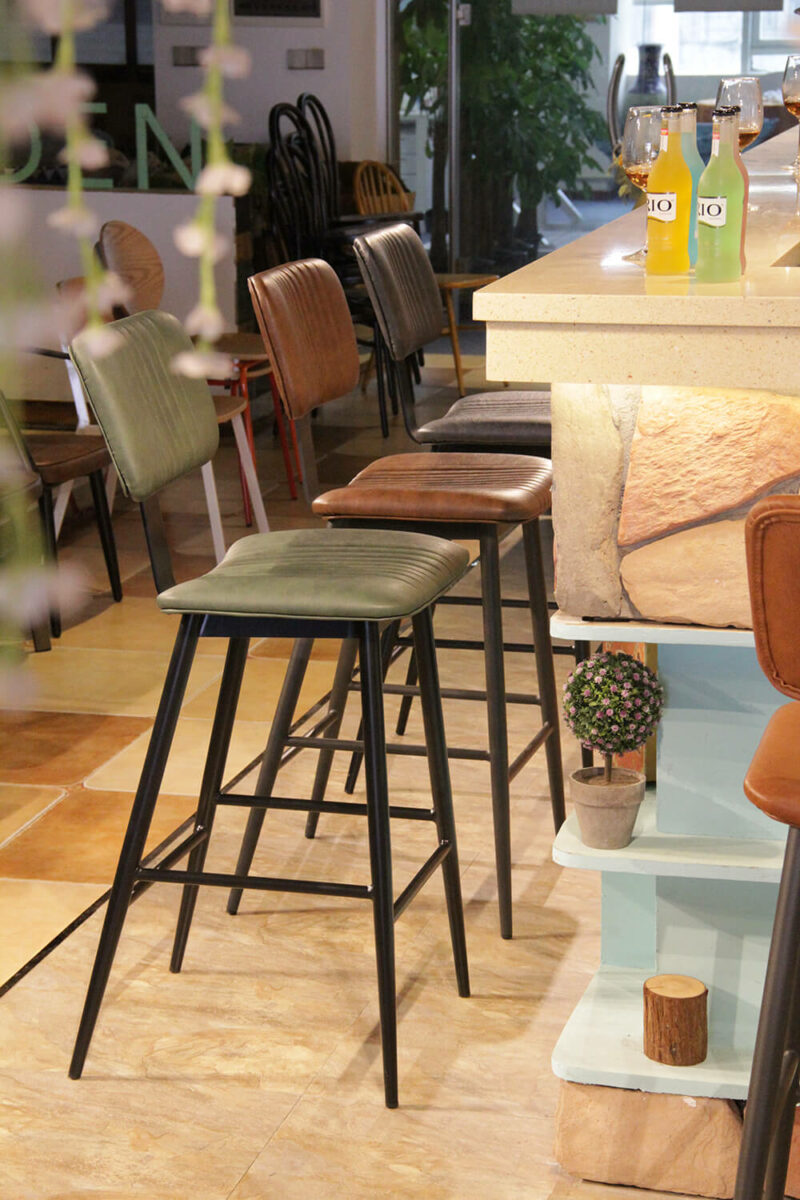 ByDezign Aviator Mid-Century Modern Tall Bar Stools in Colours at Bar