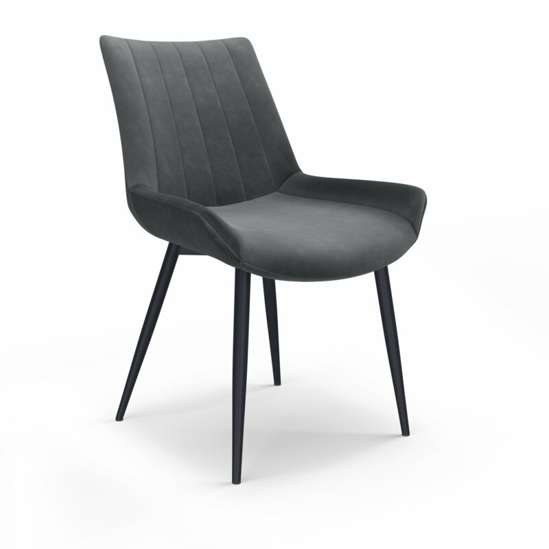 Bydezign palermo plush dining chair - charcoal
