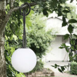 Fatboy® Bolleke Spherical Lamp in Charcoal Hanging from Tree