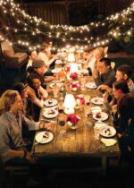 Fatboy® Edison the Petit Lamp Night Time Outdoor Dining Party