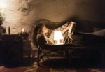 Girl Reading with Edison the Petit Lamp