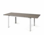 NARDI Alloro 140 Extendable Outdoor Table - White & Taupe