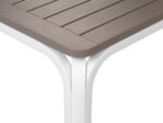 NARDI Alloro 140 Extendable Outdoor Table - White & Taupe (Corner Details)