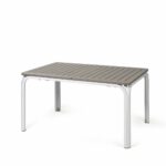 NARDI Alloro 140 Extendable Outdoor Table - White & Taupe (Native Length)