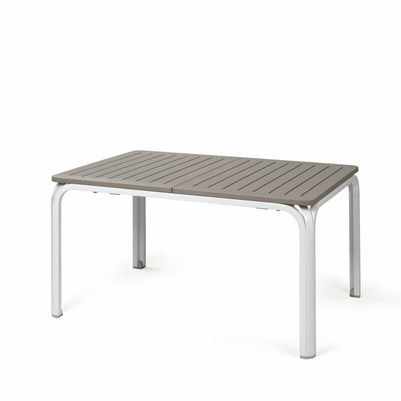 Nardi alloro 140 extendable outdoor table - white & taupe (native length)