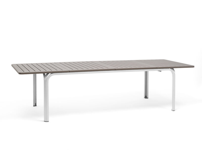 Nardi alloro 210 outdoor extendable dining table - white & taupe