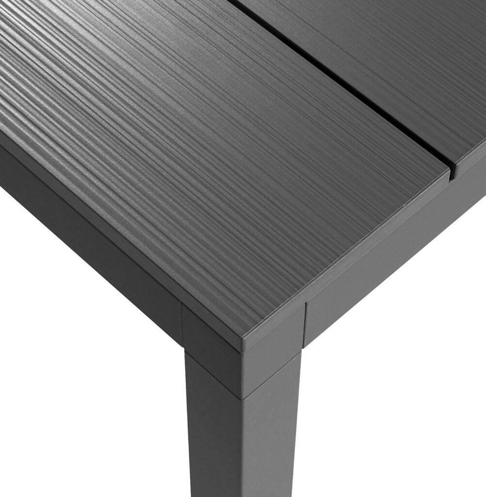 Product Care And Maintenance 3 Rio alu extendable tables top texture & leg details - charcoal colour
