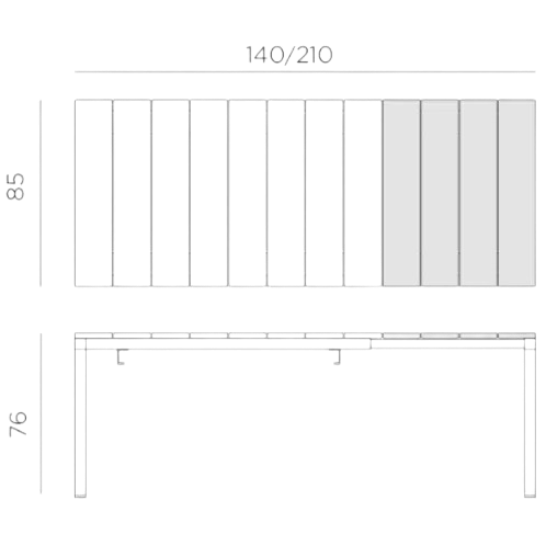 Nardi-rio-140-210-extendable-outdoor-table-dimensions-comparison-chart-transparent