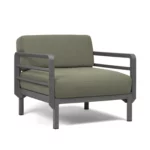 NARDI Maximo Arm Chair - Basalt + Thyme Sunbrella Cushion