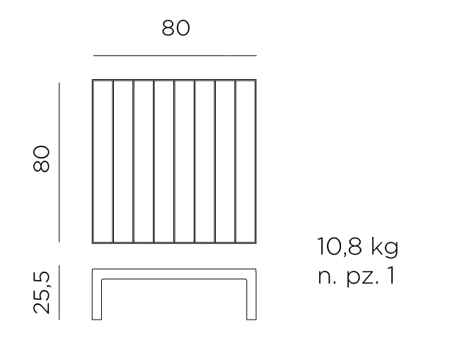 Nardi maximo coffee table dimensions