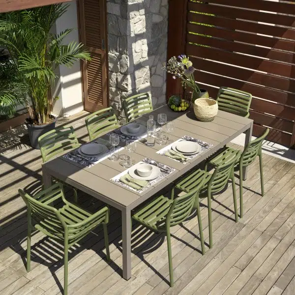 Nardi doga rio alu outdoor extendable dining set